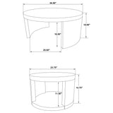 Sweeney 2-piece Round Wood Occasional Nesting Table Set Dark Walnut