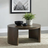 Sweeney 39-inch Round Wood Occasional Cocktail Coffee Table Dark Walnut
