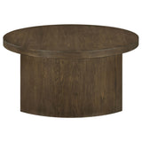 Sweeney 39-inch Round Wood Occasional Cocktail Coffee Table Dark Walnut