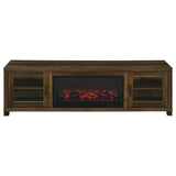 Havering 71-inch TV Stand Fireplace Media Console Dark Pine