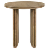 Adina 2-piece Round Coffee Table Set Distressed Light Brown