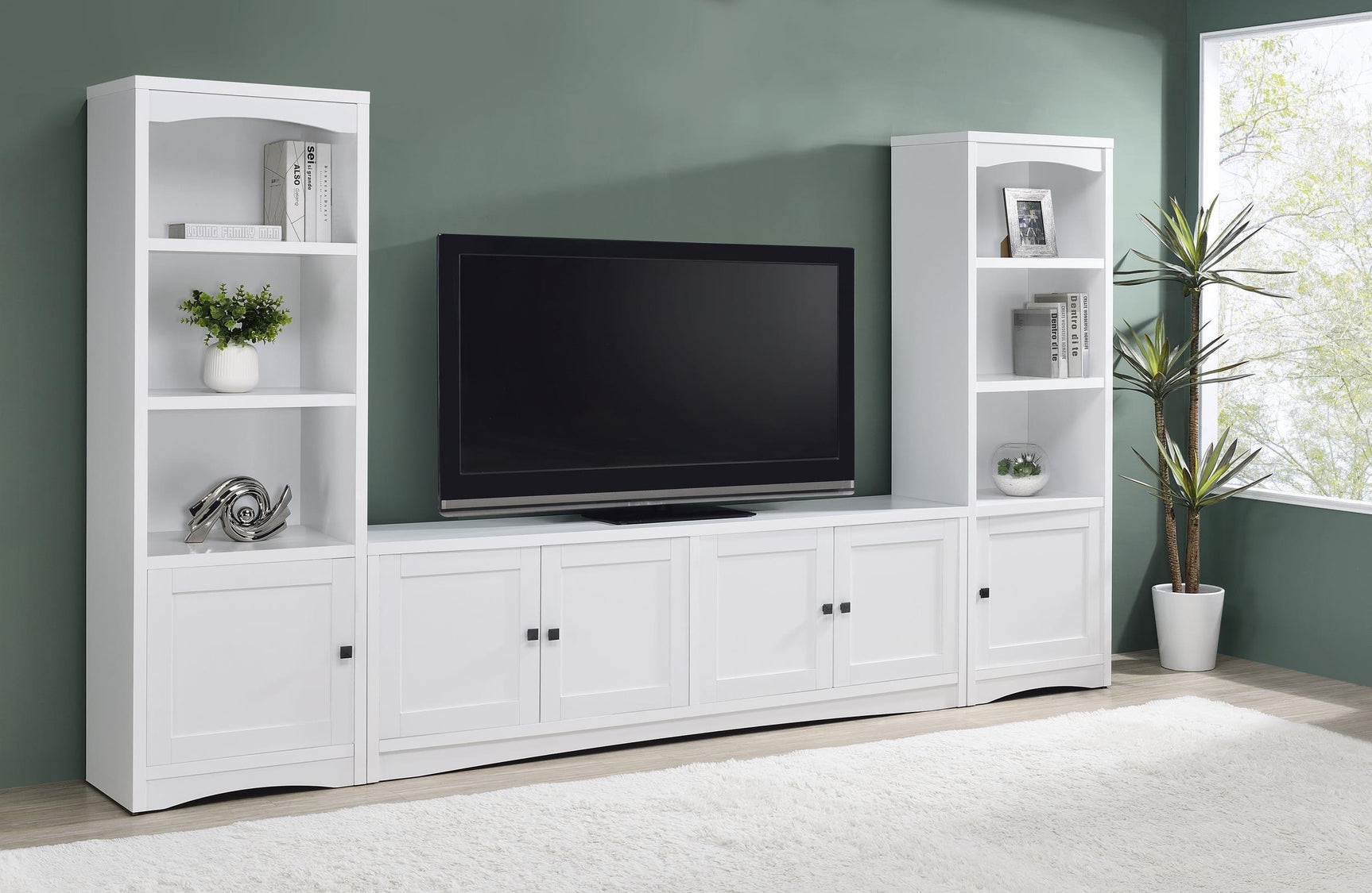 Laughlin 3-Piece Entertainment Center TV Stand White