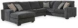 Tracling Slate 3-Piece Sectional with Ottoman