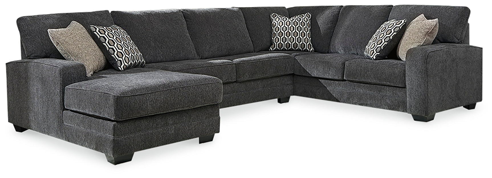 Tracling Slate 3-Piece Sectional with Ottoman