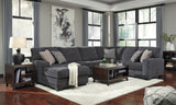 Tracling Slate Chenille 3-Piece Sectional with Chaise