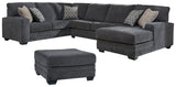 Tracling Slate 3-Piece Sectional with Ottoman