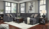 Tracling Slate Chenille 3-Piece Sectional with Chaise