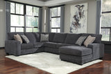 Tracling Slate Chenille 3-Piece Sectional with Chaise