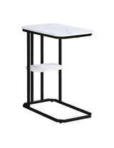 Ida Black White Faux Marble Side Table