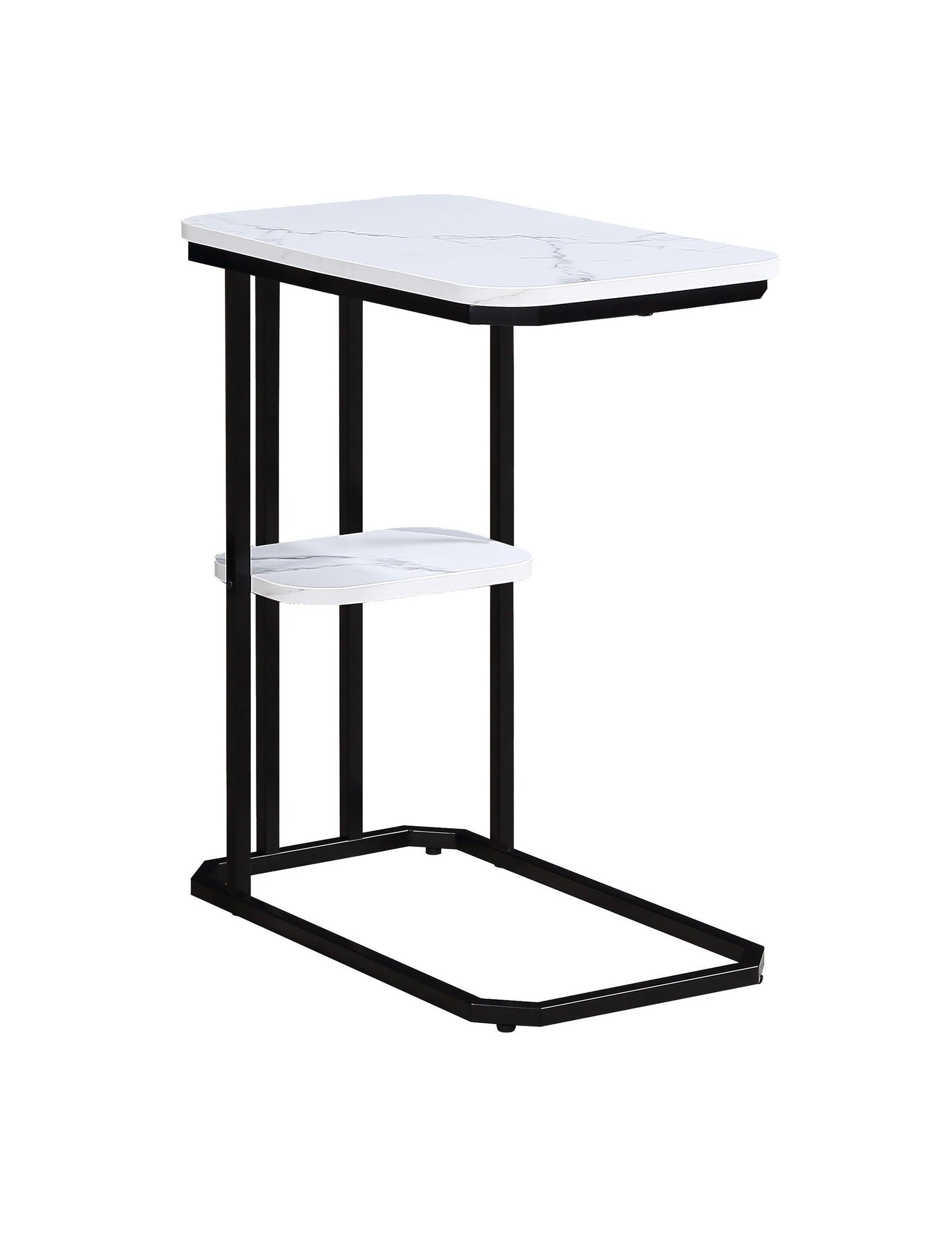 Ida Black White Faux Marble Side Table