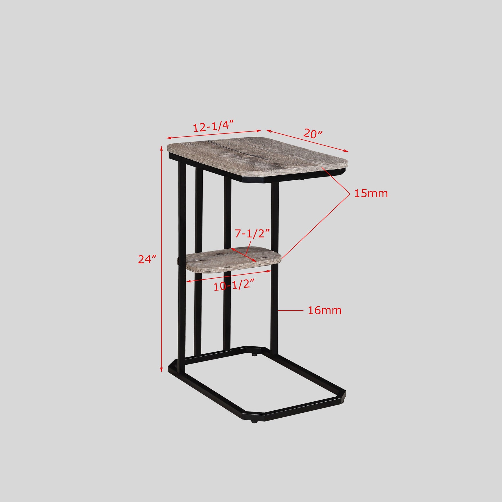 Ida Weathered Gray Side Table