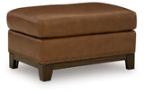 Saonara Amber Leather Ottoman