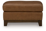 Saonara Amber Leather Ottoman