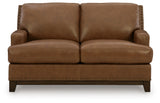 Saonara Amber Leather Loveseat