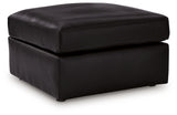 Modmax II Black Leather Oversized Accent Ottoman