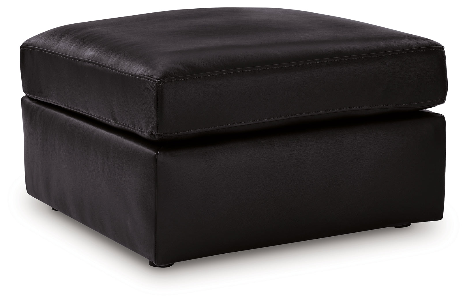 Modmax II Black Leather Oversized Accent Ottoman