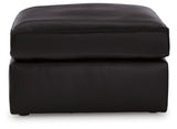 Modmax II Black Leather Oversized Accent Ottoman