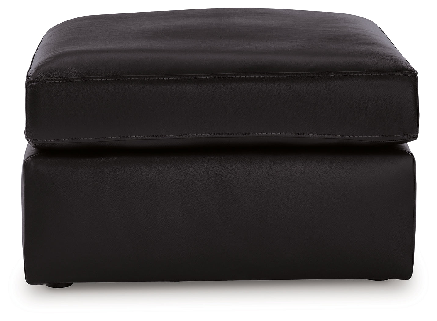 Modmax II Black Leather Oversized Accent Ottoman