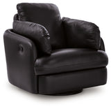 Modmax II Black Leather Swivel Glider Recliner