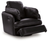 Modmax II Black Leather Swivel Glider Recliner