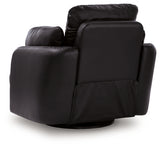 Modmax II Black Leather Swivel Glider Recliner