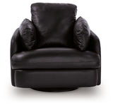 Modmax II Black Leather Swivel Glider Recliner