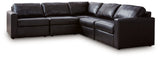 Modmax II Black Leather 5-Piece Sectional