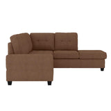 Chocolate Traditional Modern Solid Wood And Plywood Fabric Upholstered Tufted Sectional - Ella Furniture