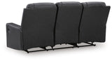 Mackmenville Carbon Faux Leather Reclining Sofa view 5
