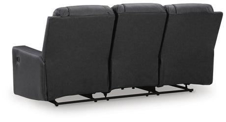 Mackmenville Carbon Faux Leather Reclining Sofa view 5