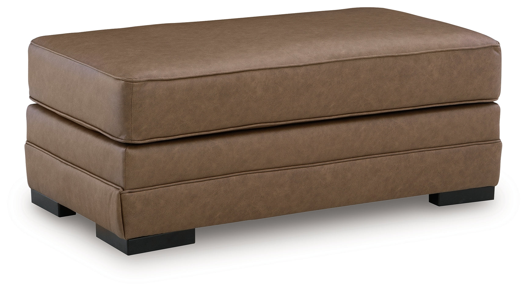 VillaCourt Caramel Faux Leather Ottoman
