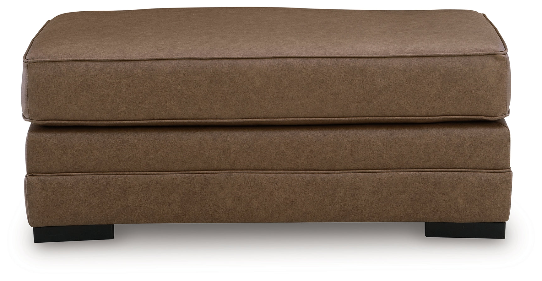 VillaCourt Caramel Faux Leather Ottoman
