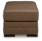 VillaCourt Caramel Faux Leather Ottoman