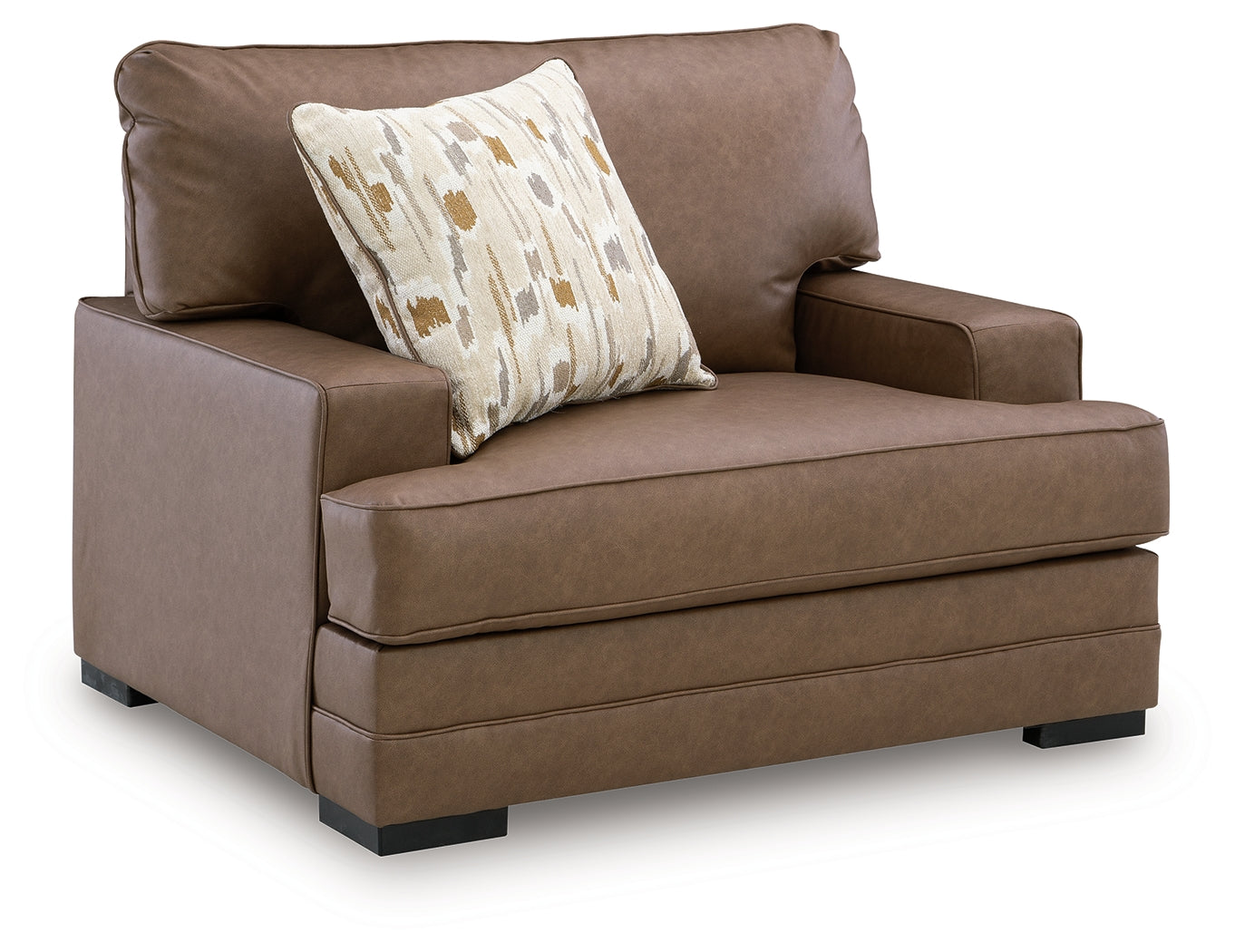 VillaCourt Caramel Faux Leather Oversized Chair
