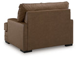 VillaCourt Caramel Faux Leather Oversized Chair