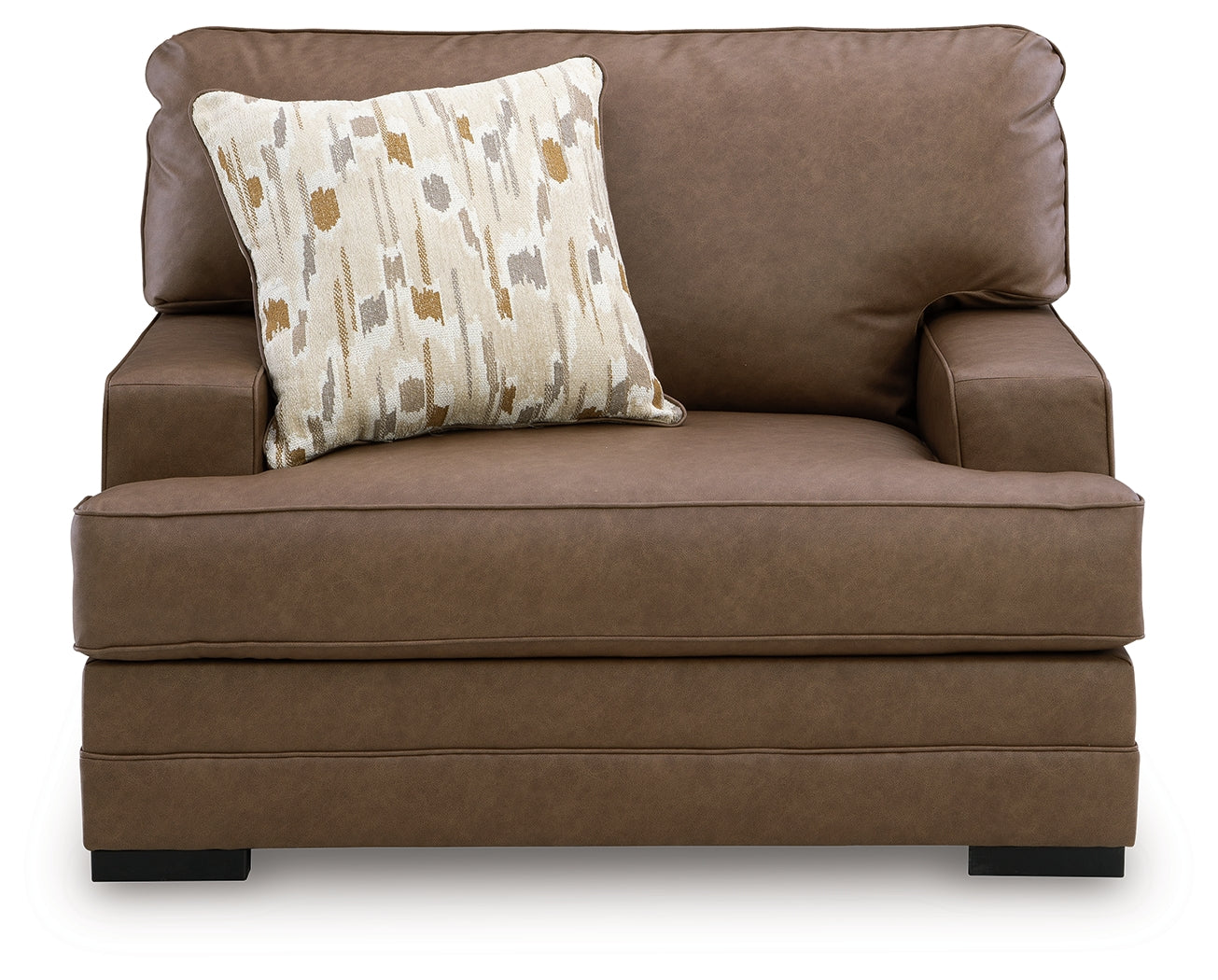 VillaCourt Caramel Faux Leather Oversized Chair