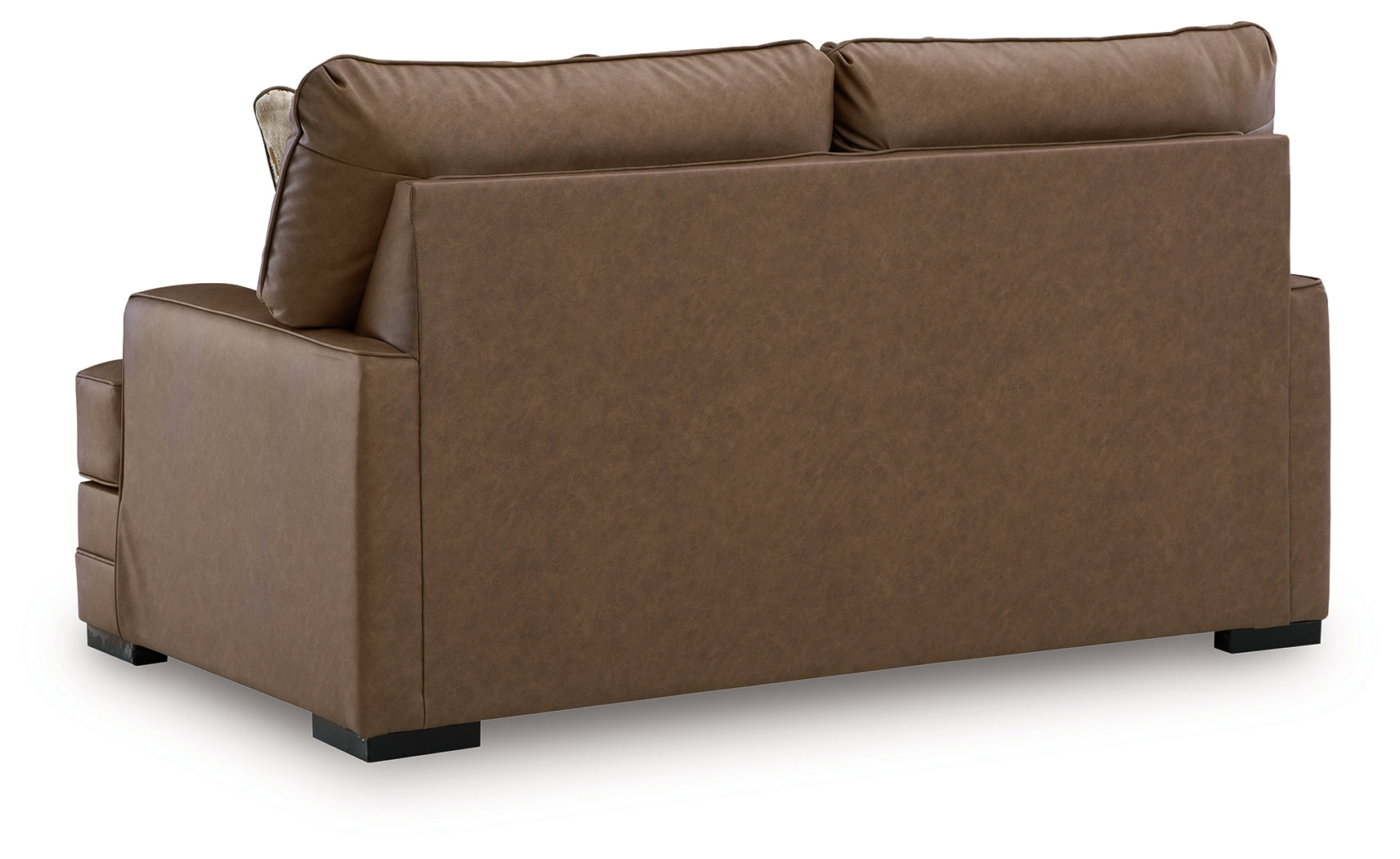 VillaCourt Caramel Faux Leather Loveseat