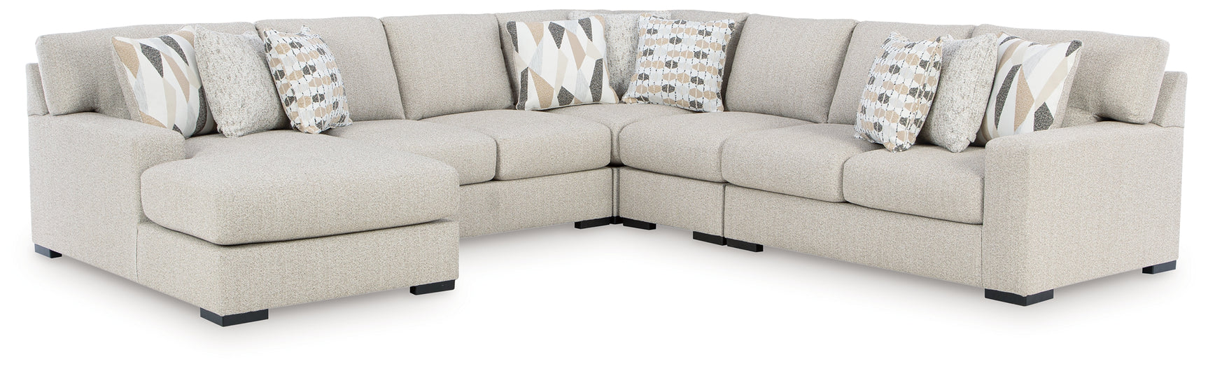 Laurelgrove Pebble Chenille,Performance Fabric,Next-Gen Nuvella™ 5-Piece Sectional with Chaise