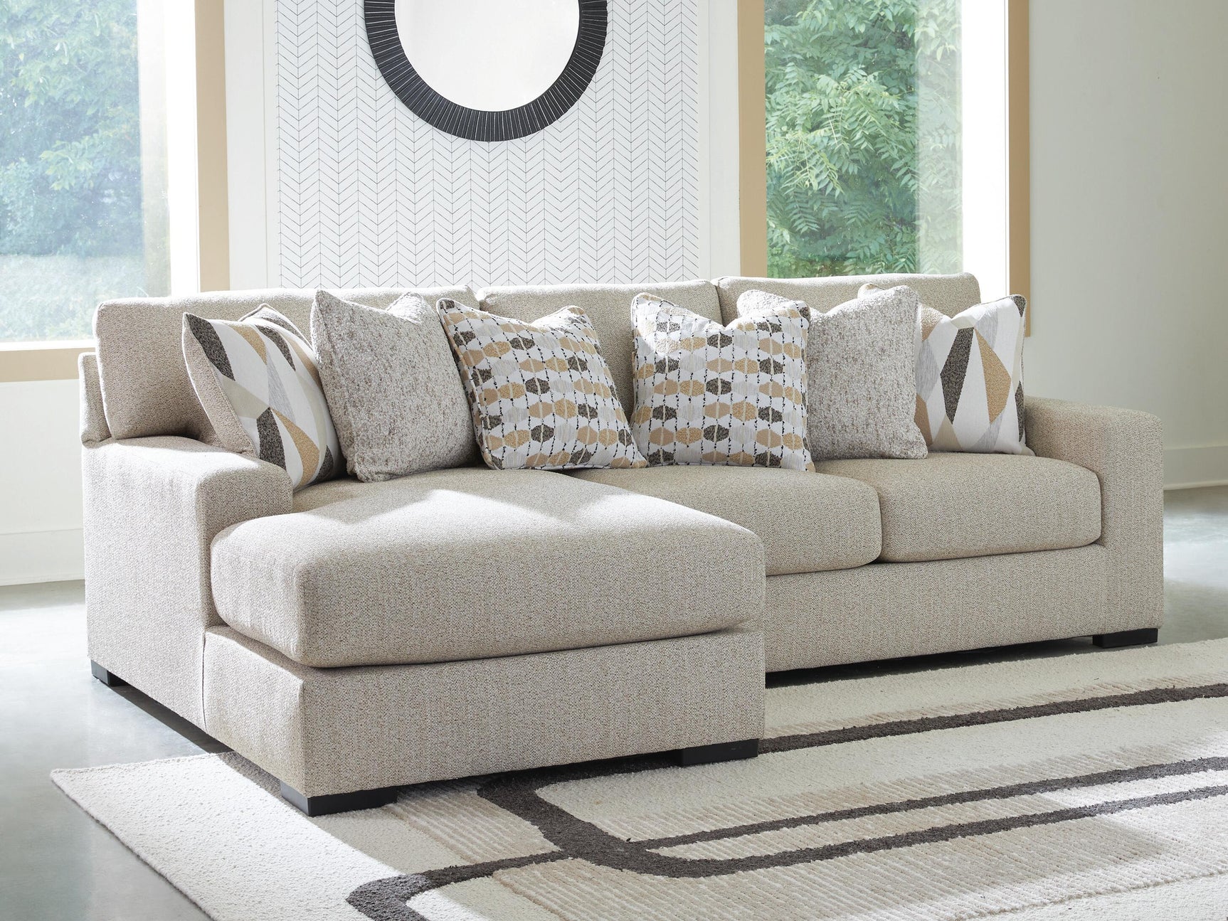 Laurelgrove Pebble Chenille,Performance Fabric,Next-Gen Nuvella™ 2-Piece Sectional Sofa Chaise
