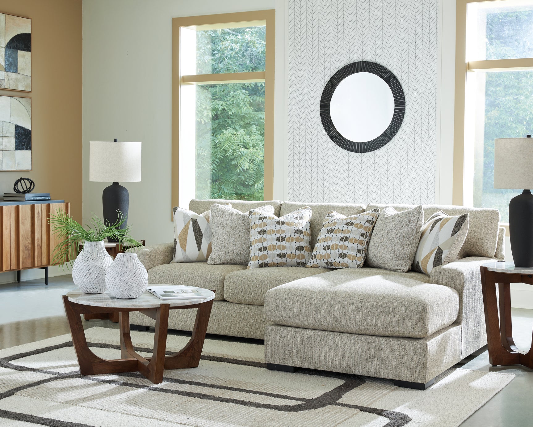 Laurelgrove Pebble Chenille,Performance Fabric,Next-Gen Nuvella™ 2-Piece Sectional Sofa Chaise
