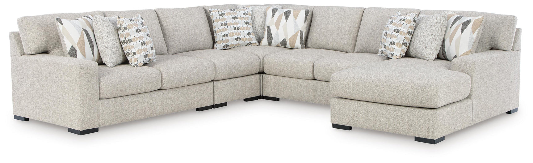 Laurelgrove Pebble Chenille,Performance Fabric,Next-Gen Nuvella™ 5-Piece Sectional with Chaise