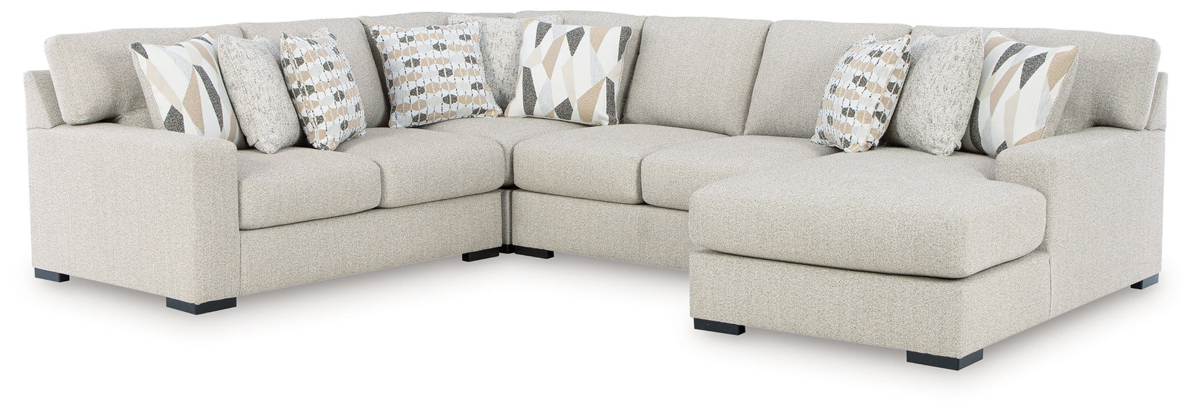 Laurelgrove Pebble Chenille,Performance Fabric,Next-Gen Nuvella™ 4-Piece Sectional with Chaise