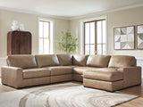 Veronella Sahara Leather 5-Piece Sectional with Chaise