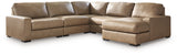 Veronella Sahara Leather 5-Piece Sectional with Chaise
