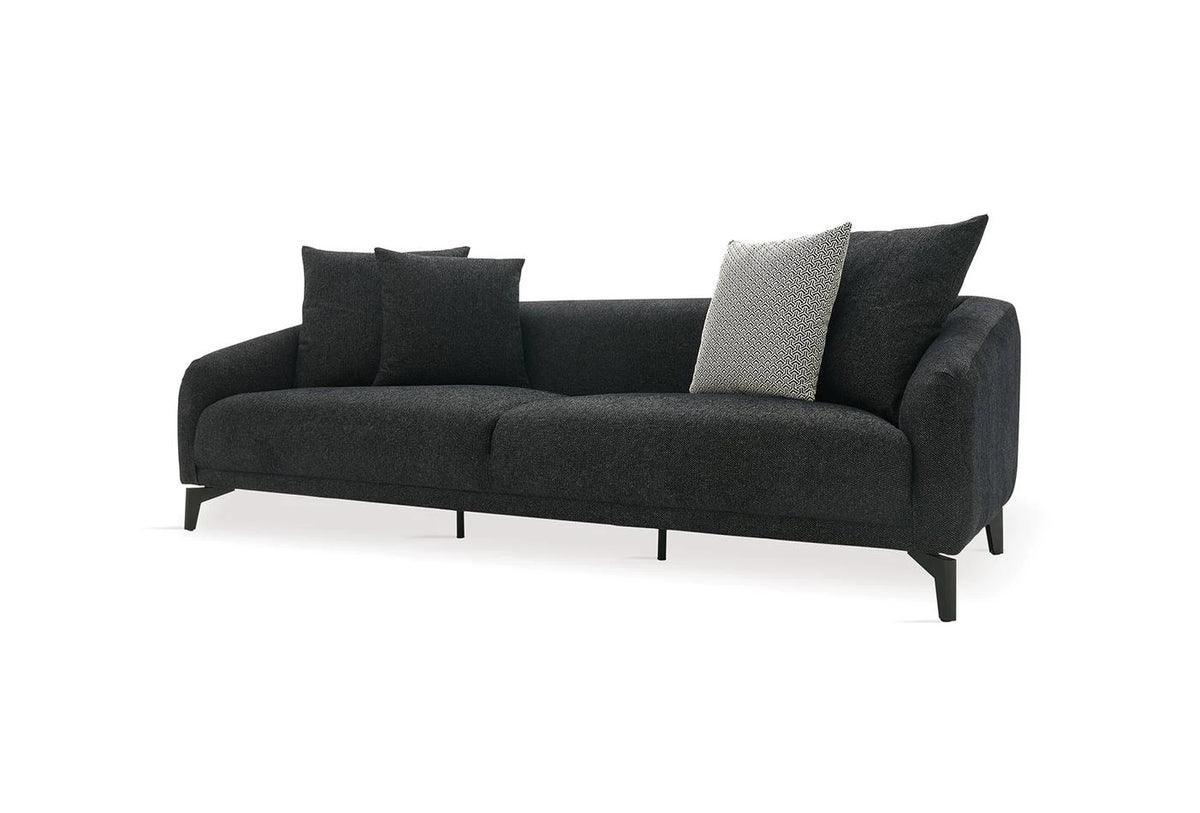 Maison Black 3-Seater Sofa - Ella Furniture