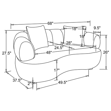 Casarin Brown Fabric 3-Piece Channel-Back Sofa Set — product image 10