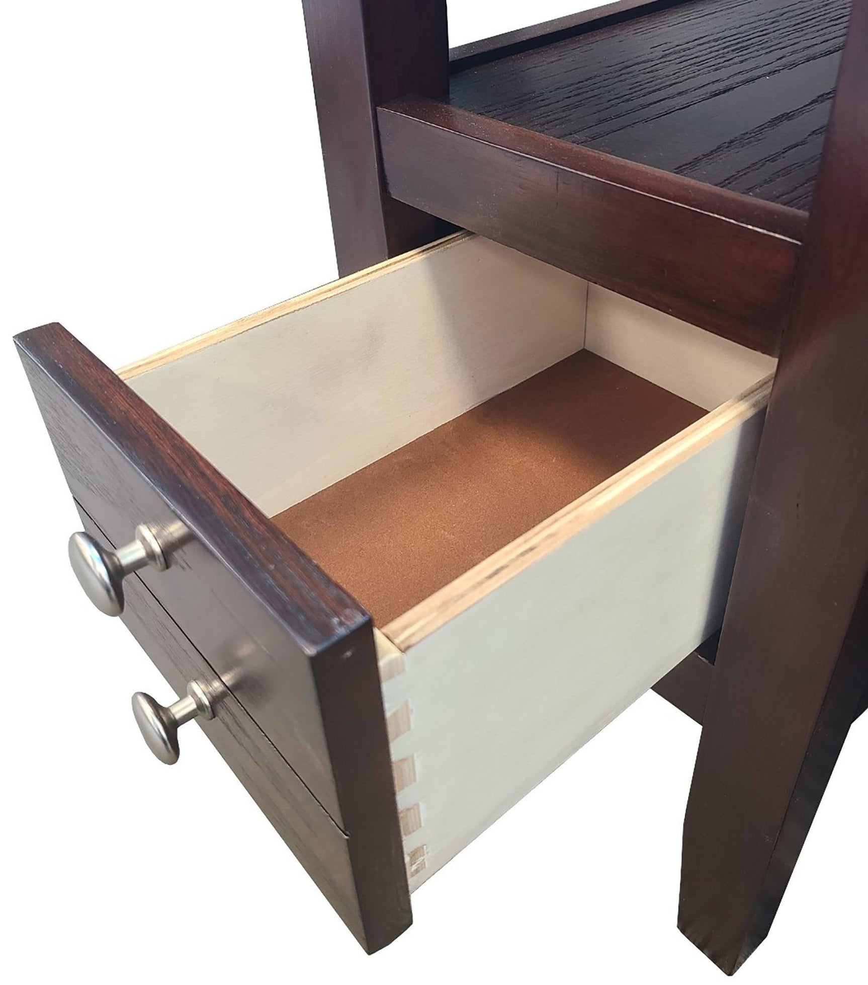 Matthew Deep Brown Finish Contemporary Side Table, Hardwood, Wood Veneers And Wood - Ella Furniture