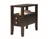 Matthew Deep Brown Finish Contemporary Side Table, Hardwood, Wood Veneers And Wood - Ella Furniture