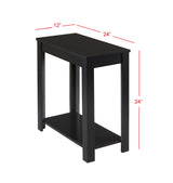 Pierce Black Modern Contemporary Solid Wood And Veneers Chairside Coffee Table - Ella Furniture