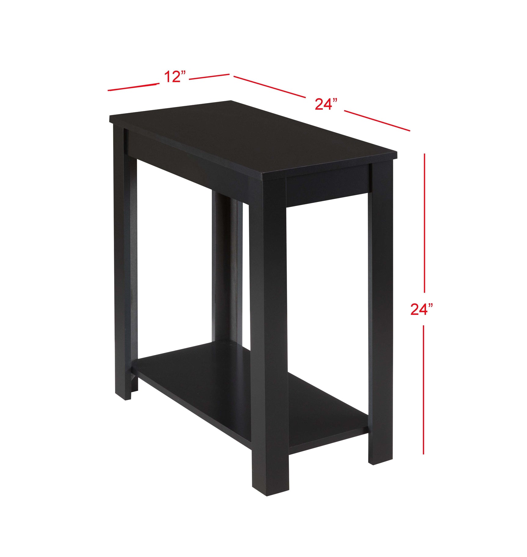 Pierce Black Modern Contemporary Solid Wood And Veneers Chairside Coffee Table - Ella Furniture
